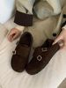 British Style Retro Carved And Velvet Le Fu Shoes For Women 2025 New Autumn And Winter Block Suede Carved Small Leather Shoes_vogvips.com