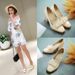 Thick Heel Bow Shallow Cut High Heels 33-43 Size Single Shoes_vogvips.com