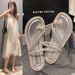 French Evening Breeze Water Diamond Pearl Toe Slippers For Women's Summer Outwear 2025 New Fairy Dress With Clamping_vogvips.com