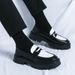 Glide Cross-Border Large New Casual Leather Fashion Thick-Soled Slip-On Loafers Trendy British Style Business Men's Shoes Size_vogvips.com