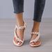 2025 New Large Size Women's Flat Foreign Trade, Bohemian Floral Sandals With Toe Clips And Elastic Straps, Casual Shoes_vogvips.com
