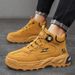 European Warm Series Martin British Style High Top Yellow Autumn Winter New Men's Mid-Top Outdoor Hiking Rotating Buckle Work Boots_vogvips.com