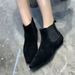 Sheepskin Version~Vintage Small Square Toe Wedge Flat For Women 2025 Versatile Short Slim Boots_vogvips.com