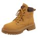 European Warm Series Women's Yellow Men's Thick-Soled Big-Toe Couple's Shoes Single Cotton Same Martin Boots British Style Leather Surface_vogvips.com