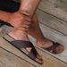 Men's Minimalist Set With Flat Heel Cross And Wooden Slippers_vogvips.com