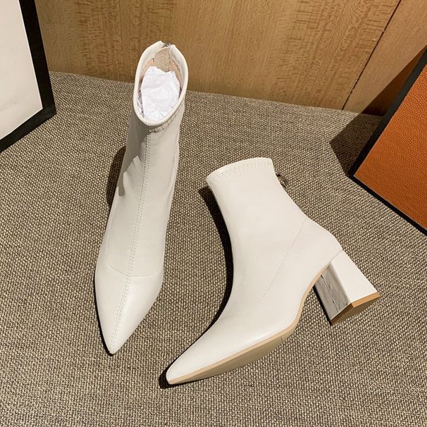 High-heeled Ankle Boots For Women 2025 Autumn/Winter New Zipper Pointed-toe Women's Boots_vogvips.com