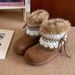 Hairy Snow Boots For Children, Anti Slip And Warm Winter 2025 New Style With Thick Fleece Sole, Midsole, Northeast Large Cotton Shoes, Short Boots_vogvips.com