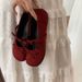 Spring 2026 New Style Flat Round-toed Low-heeled Single Shoes With Bow Ties - Mary Jane Shoes_vogvips.com