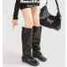 Women's Style Pleated Slimming Slouch Boots Above The Knee Slip-On Fashion Autumn Leg Boots Runway_vogvips.com