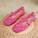 Foreign Trade Cross-border In-stock 2025 Summer New Floral Embroidered Mesh Ballet Flats With Square Toe_vogvips.com