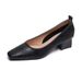 Pointed Single Shoes Women's Thick Heel Autumn Versatile Soft Sole Doudou Shoes Large Size Ladyshoes_vogvips.com