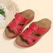 New Open Toe Casual Round Toe Wedge With Beach Thick Soles In Solid Color_vogvips.com