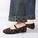 ZA Women's Brown Faux Suede Studded Round Toe Ballet Flats One Strap Mary Jane Fashion Single Shoes_vogvips.com