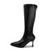Pointed Toe Thin Black Over-the-Knee High Heel Slim Long Boots For Women 2024 Autumn Winter New Style_vogvips.com