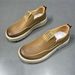 2025 Spring Genuine Leather Loafers, Lightweight And Trendy Casual Sh, One Foot Thick Soled Fashionable Men's Bean_vogvips.com