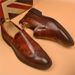 Euro Step 2025 Autumn New Men's Carved Brogue Business Slip-On British Style Pointed Formal Casual Leather Shoes_vogvips.com
