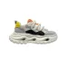 Men White Gray Color Block Dad Shoes Hollow Out Wave Sole Thick Rope Lace Casual Sneakers_vogvips.com
