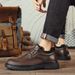 Leather Lace-Up Business Casual Shoes For Men In Autumn, Versatile For Formal Wear, Soft-Soled Top Layer Cowhide Men's S_vogvips.com