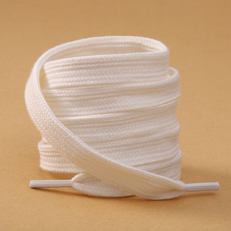 Premium Cotton-Polyester Flat Shoelaces For Sneakers, Boots & Casual Shoes - Multiple Widths (0.6cm, 0.8cm, 1.0cm, 1.2cm, 1.5cm) & Colors_vogvips.com