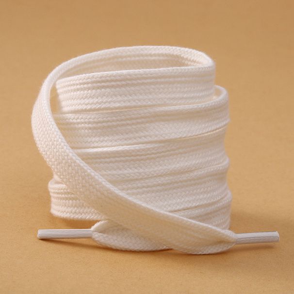 Premium Cotton-Polyester Flat Shoelaces For Sneakers, Boots & Casual Shoes - Multiple Widths (0.6cm, 0.8cm, 1.0cm, 1.2cm, 1.5cm) & Colors_vogvips.com