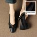 Cameido Retro Camellia French Style Women's Spring Square Toe Chunky Heel Commuting Shoes Shallow Mouth Dressy Shoes_vogvips.com