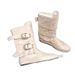 Women Boxing Boots Cowhide Version~Belt Buckle White Boxing For Women Genuine Leather Slimming Low-Cut Riding Western Boots_vogvips.com