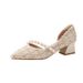 French Temperament Single Shoe Women's Spring 2025 New Item, Thick Versatile, Gentle Evening Style, Mid Heel Pointed_vogvips.com