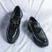 Large Size Pointed 38-46 Business Leather 2023 Thick Sole Single Shoes Tassel Men's Loafers_vogvips.com