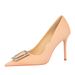 3265-K8 Korean Fashion Banquet Slim Heels Shallow Mouth Pointed Metal Water Diamond Buckle High Heel Single Shoes For_vogvips.com