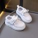 Kids Ultralight School Shoes Boys' Sneakers Girls' Baby Velcro Board Shoes Preppy White Shoes_vogvips.com