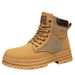 European Warm Series Thick-Soled Work Yellow Martin Autumn New High-Top Leather Patchwork Outdoor Sports Boots Men's Shoes_vogvips.com