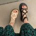 New Platform For Women 2026 Summer Thick-soled Height-increasing Hollow Design Cross-strap Roman Sandals_vogvips.com