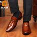 European Warm Series Old Man Head Men's Cowhide Autumn Winter Business Korean Style Pointed Toe Patent Shiny Leather Groom Formal Shoes Men_vogvips.com