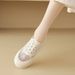 cameido Women's Flat Slip-on Casual Shoes In The Style Of Floral Lace Mesh Fisherman's Shoes。_vogvips.com