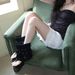 Black Low Heeled Ankle Boots With Buckle Stylish Versatile Flip Flop Sandals For Women Suitable For Trouser Legs_vogvips.com