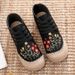 Sunflower Small Daisy Handcrafted Cotton Shoes, Mid-calf Anti-slip Cloth Shoes, Cotton And Linen Student Canvas Shoes_vogvips.com