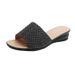 2021 New Summer Style Peep Wedge Sandals Women's Toe Ring Slippers_vogvips.com