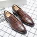 Voyage Vintage British Style Pointed Business Formal Leather New Lace-up Brogue Floral Men's Shoes Trendy Men_vogvips.com