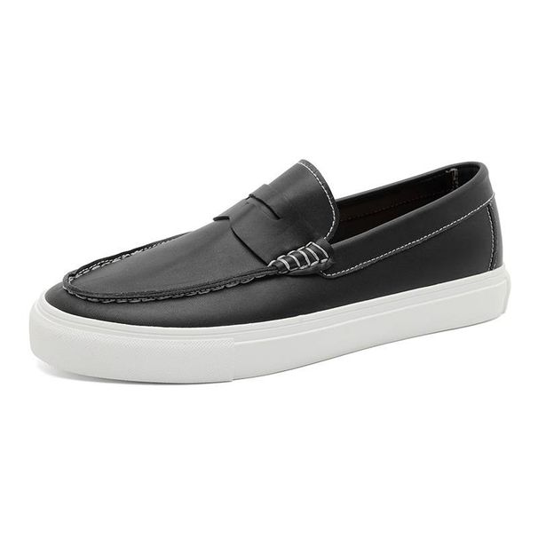 Summer Loafers, British Casual Board Shoes, Men's Leather Face, Bean Shoes, Lace Up, Internet Famous And Popular Men's Shoes_vogvips.com