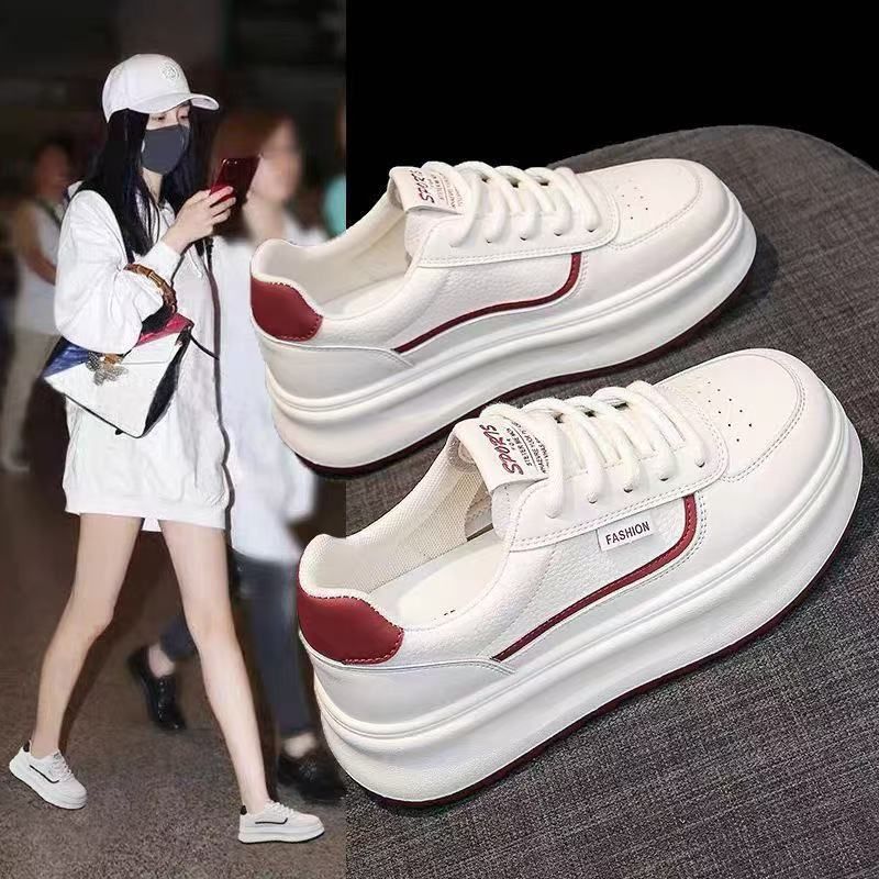 White Sneaker Women 2026 Spring New Style Thick-soled Women's Shoes, Versatile Platform Shoes_vogvips.com