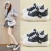 2025 Spring White New Korean Edition Ins Female Students Thick Soled Height Increasing Sports Board Shoes Casual Street_vogvips.com