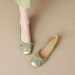 Genuine Soft Leather French-style Shallow Single For Women, Summer New Model, Flat Bowknot Egg Roll Shoes,_vogvips.com
