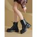Women's Shoes Thick Soled Height Enhancing Martin Boots Popular Autumn And Winter All Match Plus Velvet Retro Round Toe Short Boots Skinny Boots_vogvips.com