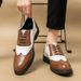 Suitable For All Seasons 2025 Spring And Autumn 38-48 New Trend Large Size Color Block Trendy Youth Men's Business Fashion Leather Shoes_vogvips.com