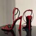 Black Rhinestone High Heels With Thin Heel, 2025 Spring New Patent Leather Sexy Open-Toe Cross-Strap Roman Sandals For_vogvips.com