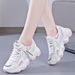 2025 Hot Spring Outdoor Running Sports Korean Style Soft Casual Mesh Versatile Thick Sole Dad Shoes For Women_vogvips.com