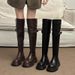 New Style Knight 2025 Black Autumn Winter Small Size Long Women High Boots Thick Sole_vogvips.com