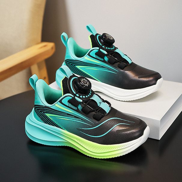 Children's Sports Shoes Leather Surface Spring And Autumn Student Specific Running Shoes New Boys And Girls Ultra Light Button Training Shoes_vogvips.com