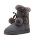 Snow With Fleece Lining 2025 Winter New Style Furry Ball Mid-Calf Lace-Up Student Women's Boots_vogvips.com