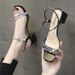 Women's Fairy Style Sandals 2024 New Rhinestone One-Strap Chunky Heel Roman High Heels Internet Celebrity Two-Way Summer_vogvips.com